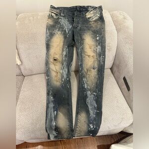 Men's PRPS Straight Leg Painter Wash Distressed Jeans
